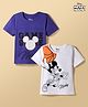 HoneyHap Disney Single Jersey Knit Half Sleeves T-Shirts With Mickey Mouse Graphics Pack of 2 - Multicolor