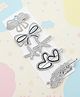 SKD Set of 5 Bow & Heart Detailed Stone Embellished Hair Clips - Silver
