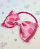 SKD Bow Applique Detailed & Polka Dots Printed Headband - Peach