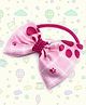 SKD Paw Printed Bow Applique Detailed Headband - Pink