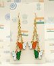 SKD Republic Day Theme Tricolour Butterfly Designed Earrings - Orange & Green