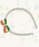 SKD Republic Day Theme Pearl Embellished Tricolour Bow Applique Detailed Hair Band - White