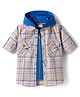 Rikidoos Cotton Woven Half Sleeves Hooded Checks Shirt - Blue