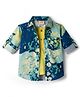 Rikidoos Cotton Woven Full Sleeves Printed Shirt With T-Shirt - Blue