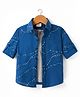 Rikidoos Cotton Woven Full Sleeves Printed Shirt With Attached Inner Tee - Blue & Grey