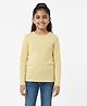 Charm n Cherish Cotton Knit Full Sleeves Solid Tee - Lime Yellow