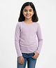 Charm n Cherish Cotton Knit Full Sleeves Solid Tee - Lavender