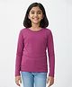 Charm n Cherish Cotton Knit Full Sleeves Solid Tee - Rose Gold