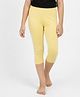 Charm n Cherish Cotton Knit Solid Capri Leggings - Lime Yellow
