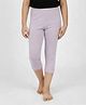Charm n Cherish Cotton Knit Solid Capri Leggings - Lavender