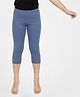 Charm n Cherish Cotton Knit Solid Capri Leggings - Ink Blue