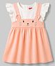 Babyhug Cotton Knit One Piece Dresses/Frocks with Ruffle Sleeves Peach 0-3 Months