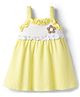 Babyhug Knit Sleeveless Frock With Floral Applique - Yellow
