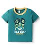 Tango Single Jersey Knit Half Sleeves Text Printed T-Shirt - Teal Blue