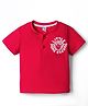 Tango Single Jersey Knit Half Sleeves Beach Theme Printed T-Shirt - Red