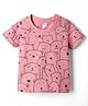 Tango Single Jersey Knit Half Sleeves Animal Printed T-Shirt - Pink