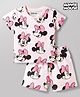 Babyoye Disney 100% Cotton Knit Half Sleeves Co-Ord T-Shirt & Shorts Set With Minnie Mouse Graphics - Pink