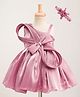 Enfance Sleeveless Stone Embellished Bow Applique Detailed Knee Length Dress With Headband  - Onion Pink