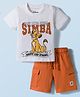 Babyoye Disney Single Jersey Knit Half Sleeves T-Shirt & Shorts Set with Lion King Graphics - Multicolour
