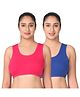 Adira Cotton Spandex Knit Pack Of 2 Solid Maternity Sleep Bras - Dark Pink & Royal Blue