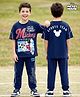 HoneyHap Disney Single Jersey Knit Half Sleeves T-Shirt & Joggers Set With Mickey Mouse Graphics - Navy