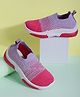 PASSION PETALS Colour Blocked Mesh Detailed Slip On Shoes - Pink & Mauve