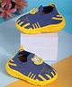 PASSION PETALS Colour Blocked Mesh & Cartoon Applique Detailed Musical Shoes - Blue & Yellow