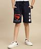 Kidsville Cotton Knit DC Featuring Superman Printed Shorts - Navy Blue