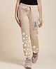 Kidsville Knit Disney Frozen Featuring Elsa & Typography Printed Joggers - Beige
