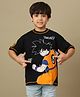 Kidsville Cotton Knit Dragon Ball Z Featuring Half Sleeves Goku Printed Tee - Black