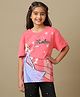 Kidsville Cotton Knit Half Sleeves Disney Frozen Featuring Elsa Printed Tee - Pink
