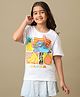 Kidsville Cotton Knit Lilo & Stitch Featuring Half Sleeves Characters Printed Tee - White