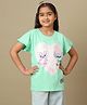 Kidsville Cotton Lilo & Stitch Featuring Half Sleeves Characters Printed Tee - Green