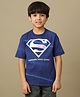 Kidsville Cotton Knit Dc Comics Featuring Half Sleeves Superman Printed Tee - Blue