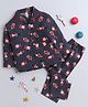 The Magic Wand Cotton Woven Full Sleeves Toy Soldier Printed Coordinating Shirt & Pant Night Suit - Dark Grey