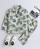 The Magic Wand Cotton Woven Full Sleeves Geometric Printed Coordinating Night Suit Set - Green