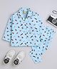 The Magic Wand Cotton Woven Half Sleeves Popcorn & Coke Printed Coordinating Night Suit Set - Blue