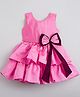 The Magic Wand Woven Sleeveless Bow Applique Detailed Dress - Pink