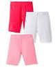 Babyhug Cotton Lycra Knit Solid Colour Cycling Shorts Pack Of 3 - Multicolour
