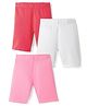 Babyhug Cotton Lycra Knit Solid Colour Cycling Shorts Pack Of 3 - Multicolour