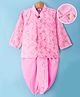 Ridokidz Cotton Woven Full Sleeves Kurta Dhoti Set with Sequin Detailing - Pink