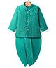 Ridokidz Cotton Woven Full Sleeves Kurta Dhoti Set with Sequin Detailing & Embroidery - Green