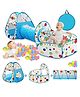 BabyGo Portable Kids 3-in-1 Colorful Dotted Theme Tunnel Playhouse Ball Pool Ball Pit Tent Summer Indoor Outdoor Play Fun Toy (with 30 Balls, Blue)