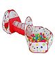 BabyGo Portable Kids 3-in-1 Colorful Dotted Theme Tunnel Playhouse Ball Pool Ball Pit Tent Summer Indoor Outdoor Play Fun Toy (with 30 Balls, Multi Color)