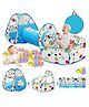 BabyGo Portable Kids 3-in-1 Colorful Dotted Theme Tunnel Playhouse Ball Pool Ball Pit Tent Summer Indoor Outdoor Play Fun Toy (Balls not Included, Blue)