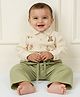 My Milestones Cotton Woven Teddy & Abstract Embroidered  Shirt & Pant Set - Multi Colour