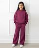 My Milestones Looper Woven Full Sleeves Solid Light Winter  Hooded Sweatshirt & Pant Set - Purple