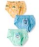 Tango Single Jersey Knit Text & Bunny Printed Briefs Pack Of 3 - Light Blue Light Green & Yellow