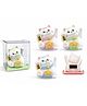 Sanjary Lucky Cat Maneki Neko Waving Figurine Solar Powered Feng Shui Fortune Wealth Decor for Home Office Shop Gift color design may vary