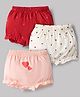 Babyhug 100% Cotton Knit Bloomers with Heart & Star Print Pack of 3 - Multicolor